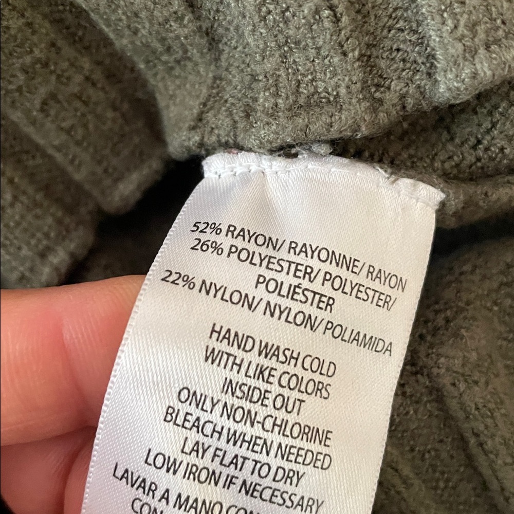 Calvin Klein olive green knit hoodie sweater - Picture 5 of 5